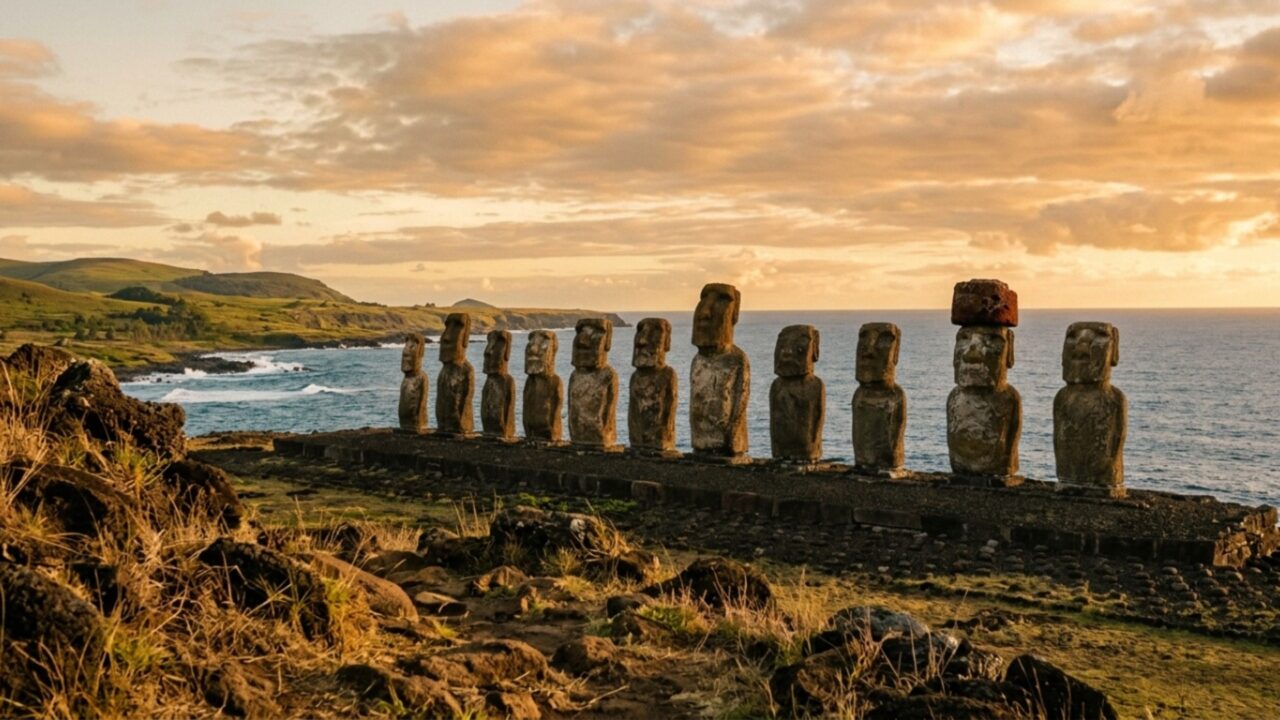 A ilha remota onde estátuas gigantes vigiam vilarejos há séculos e uma cultura ancestral resiste no meio do Pacífico