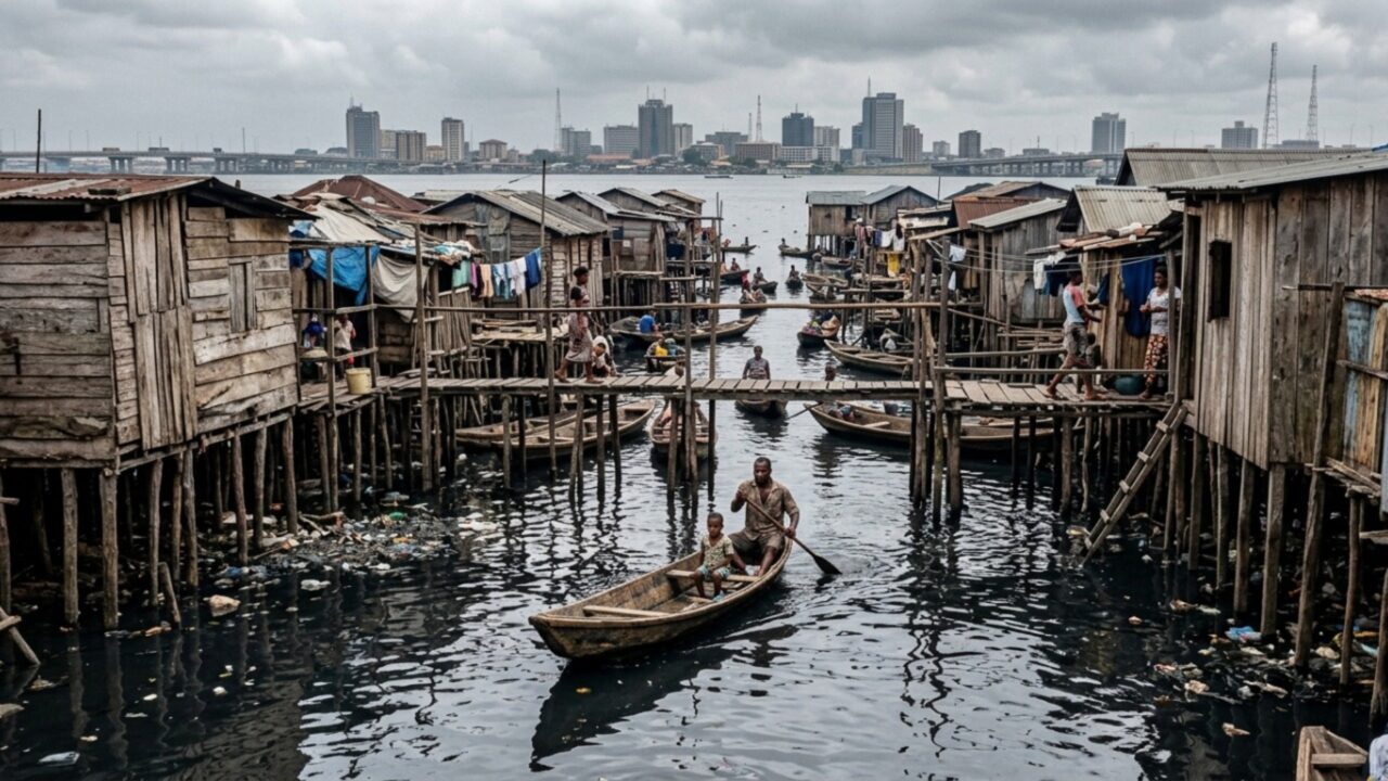 A cidade flutuante onde crianças vivem sobre água contaminada e as ruas são percorridas de canoa