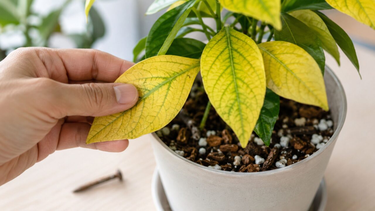 Antes de usar truques caseiros, é preciso observar folhas, raízes, solo e drenagem da planta