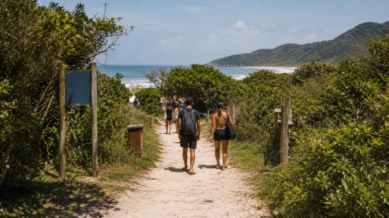 Trilhas de areia e natureza preservada na Ilha do Mel