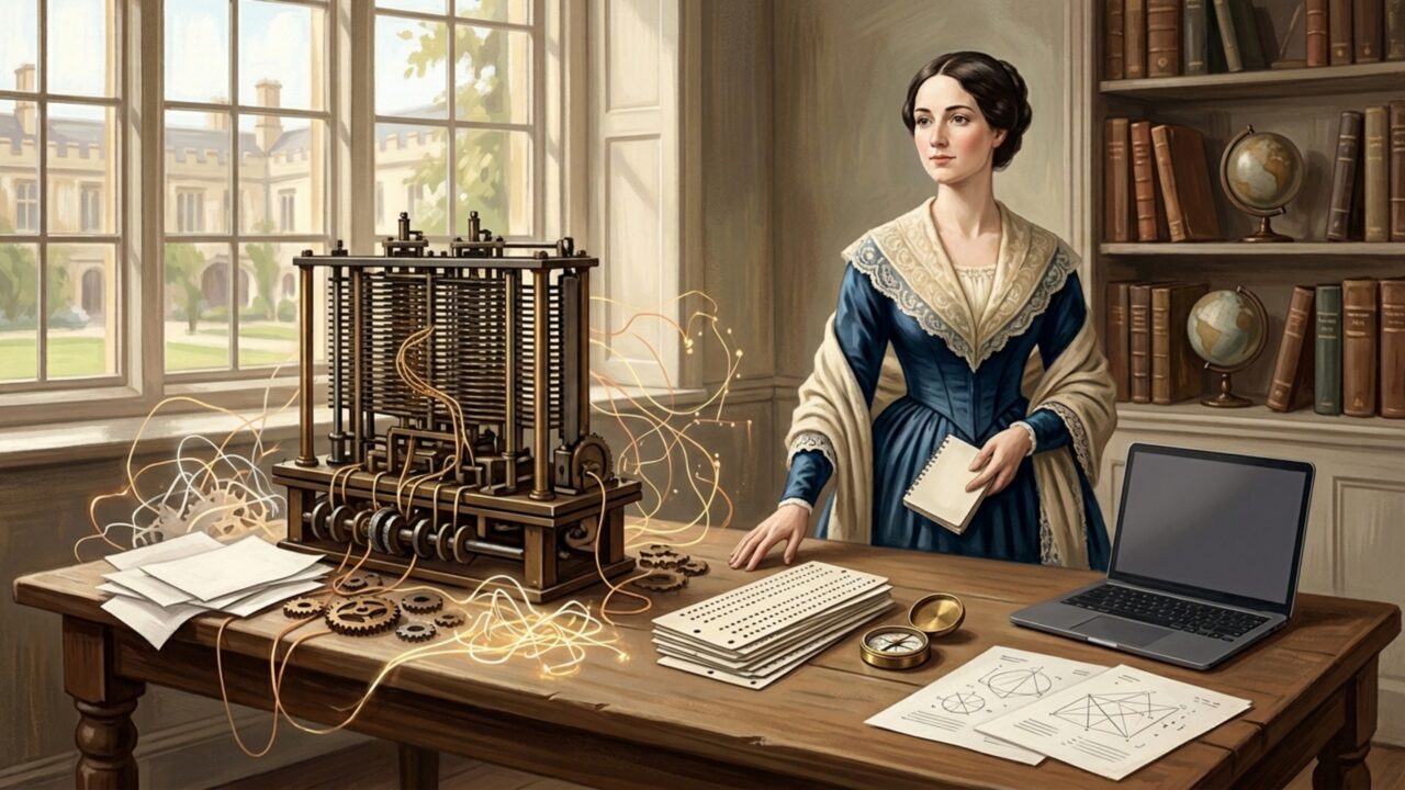 Ada Lovelace, visionária que enxergou na máquina algo maior que cálculo antes da era dos computadores nascer: “A máquina analítica não tem pretensão de originar coisa alguma”