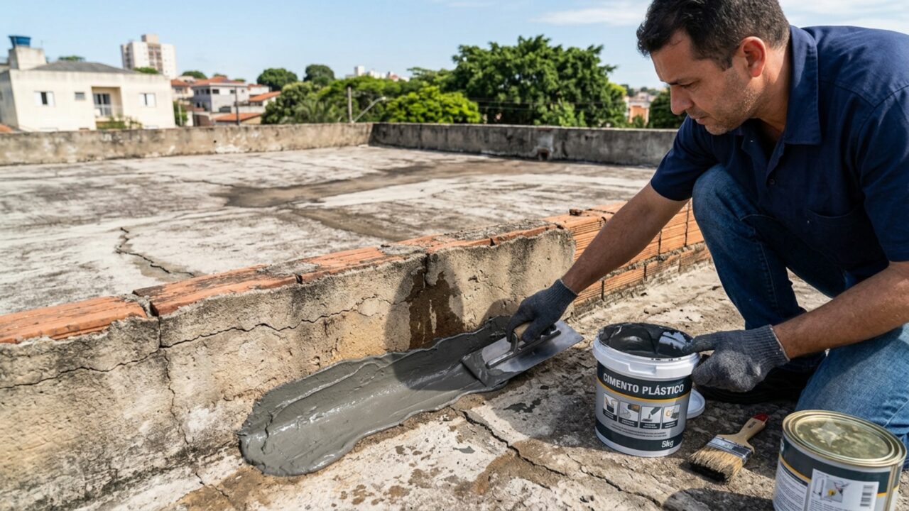 Adeus às goteiras! Cimento plástico barato pronto para uso que acaba com as rachaduras, ideal para vazamentos e umidade