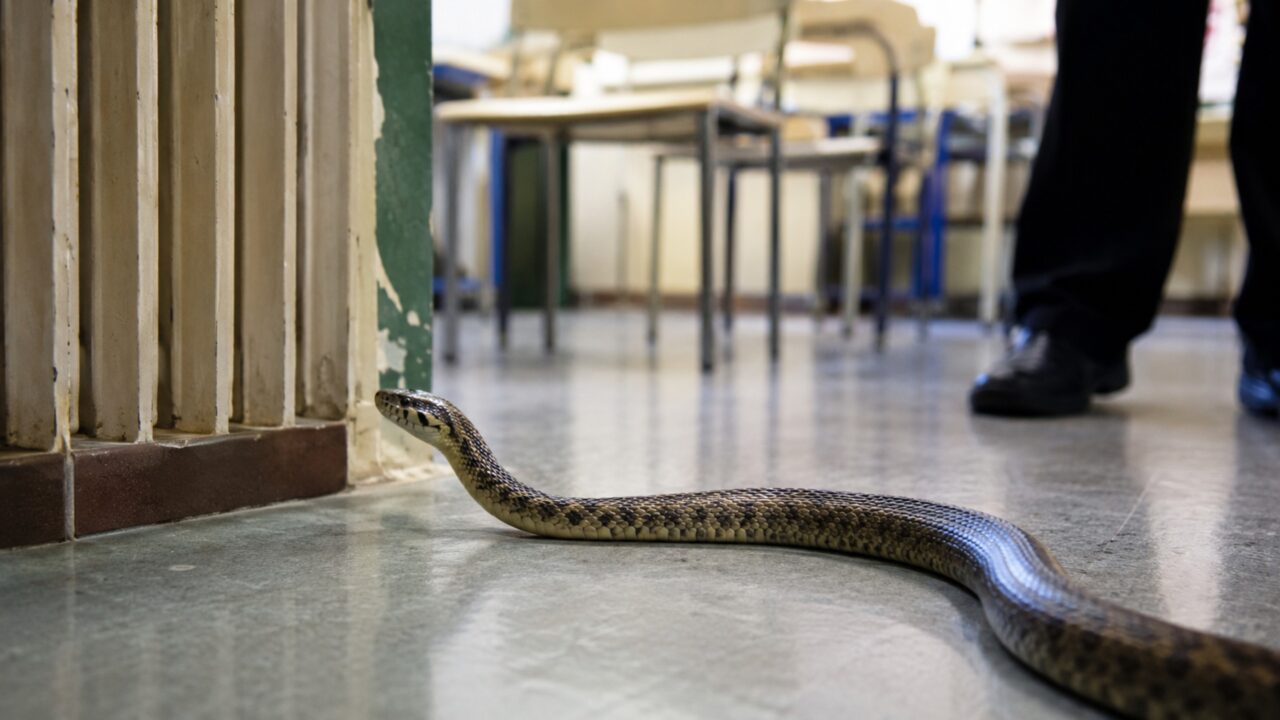 “Ainda bem que não foi em uma sala de bacharelado”: uma cobra entra em uma sala de aula no dia da prova de filosofia