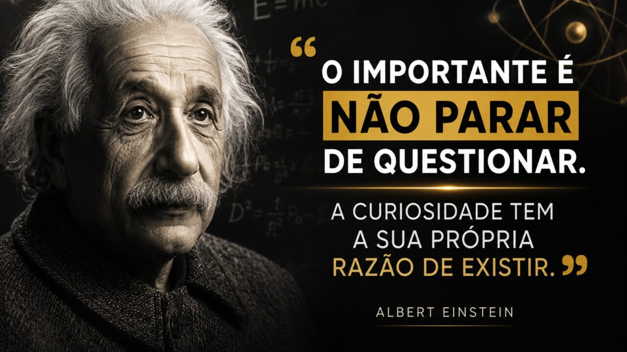 Albert Einstein: “O importante é não parar de questionar. A curiosidade tem a sua própria razão de existir.”