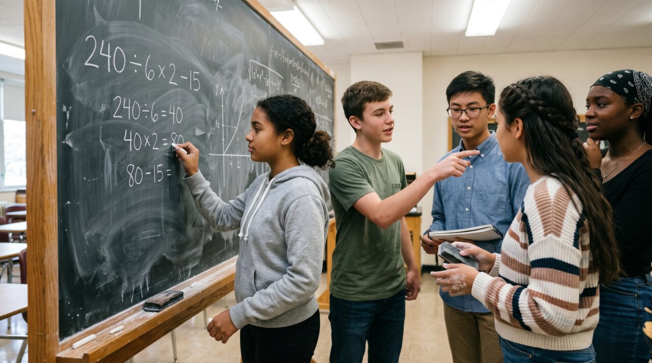Professores estão desafiando os alunos a resolverem isso em menos de 10 segundos: 240 ÷ 6 × 2 – 15