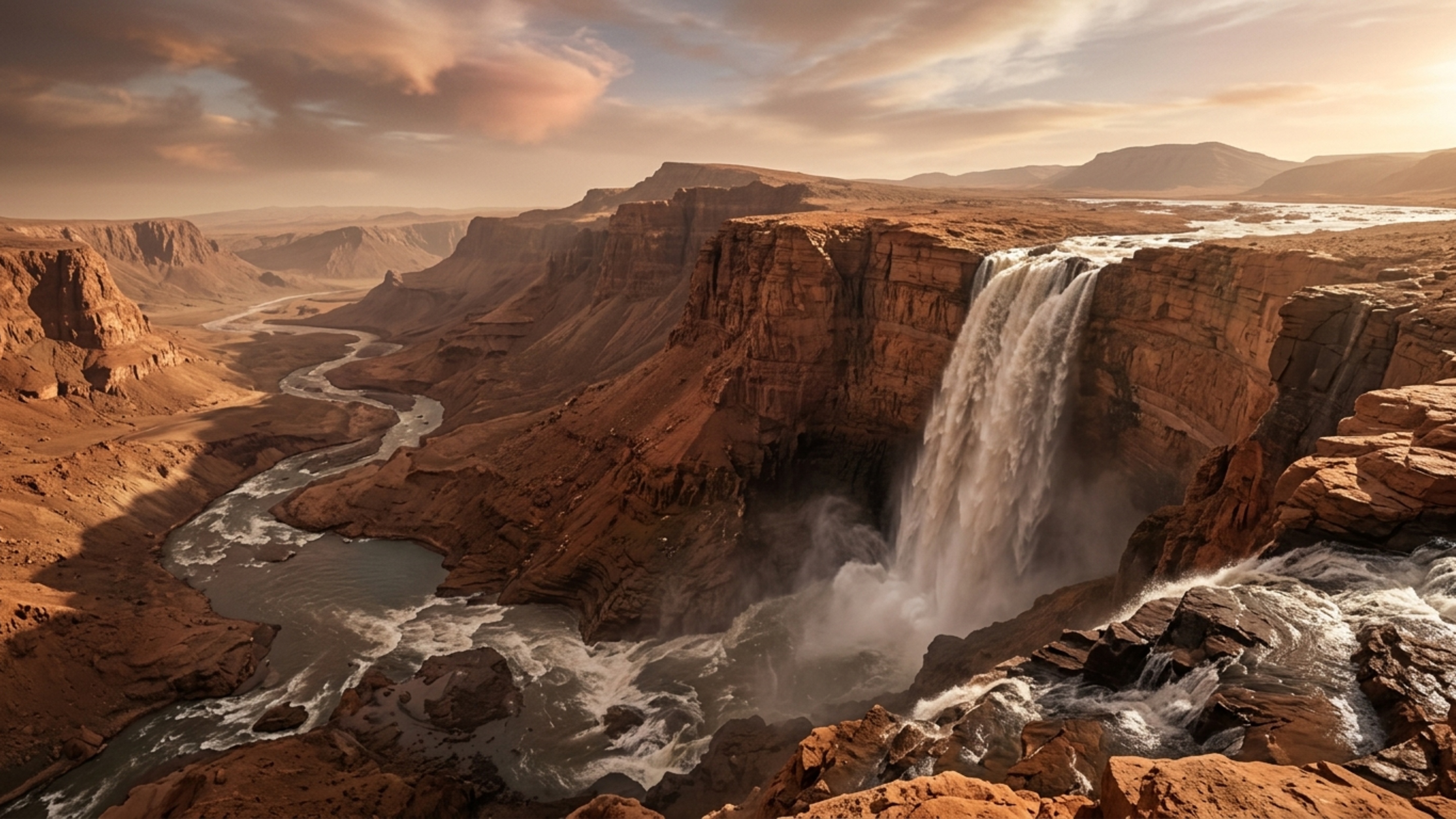 Com 4.000 metros de queda, cachoeira gigante registrada pela NASA impressiona como a maior do sistema solar