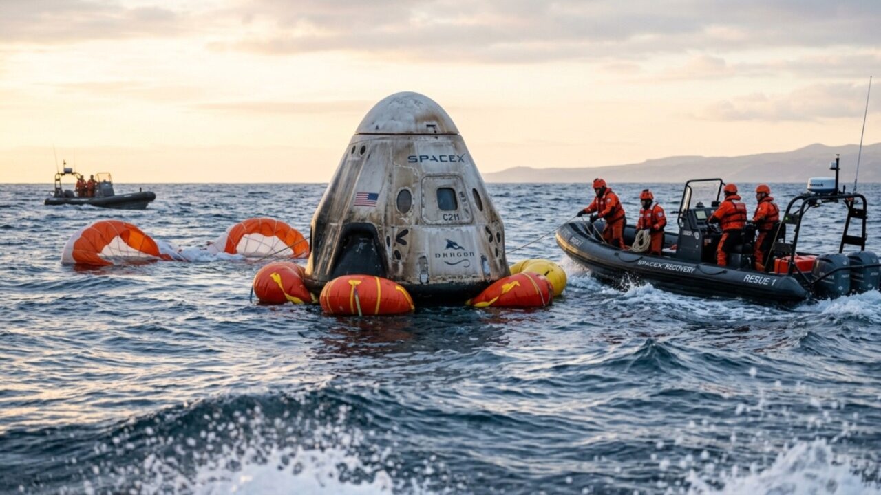 SpaceX recupera cápsula no Pacífico com pesquisas da NASA sobre câncer, tecidos bioimpressos e viagens espaciais longas