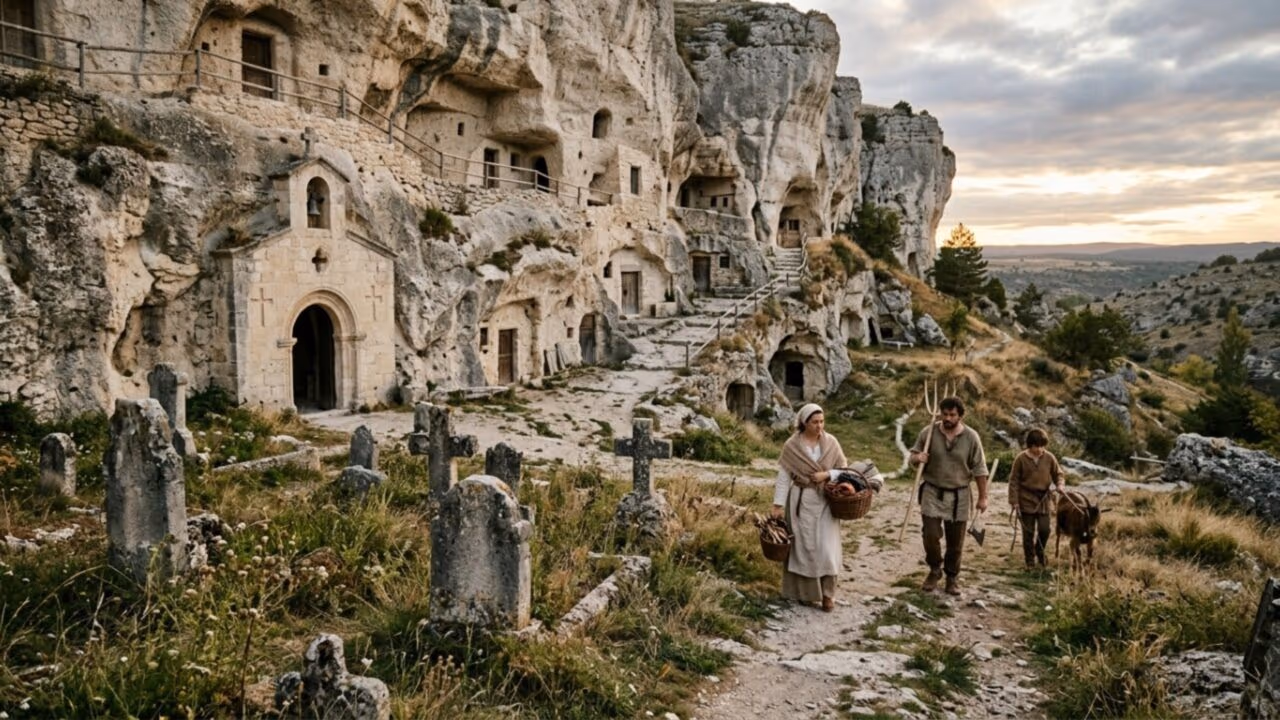 A comunidade medieval que viveu isolada por 500 anos em casas escavadas na rocha e agora teve o DNA revelado