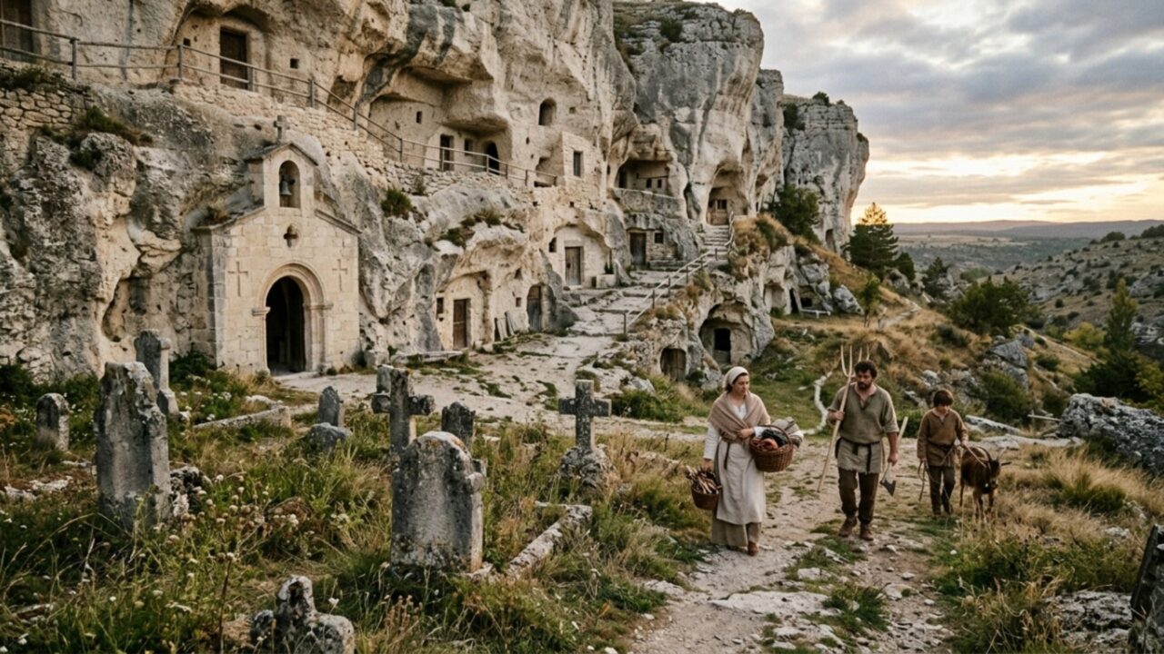 A comunidade medieval que viveu isolada por 500 anos em casas escavadas na rocha e agora teve o DNA revelado