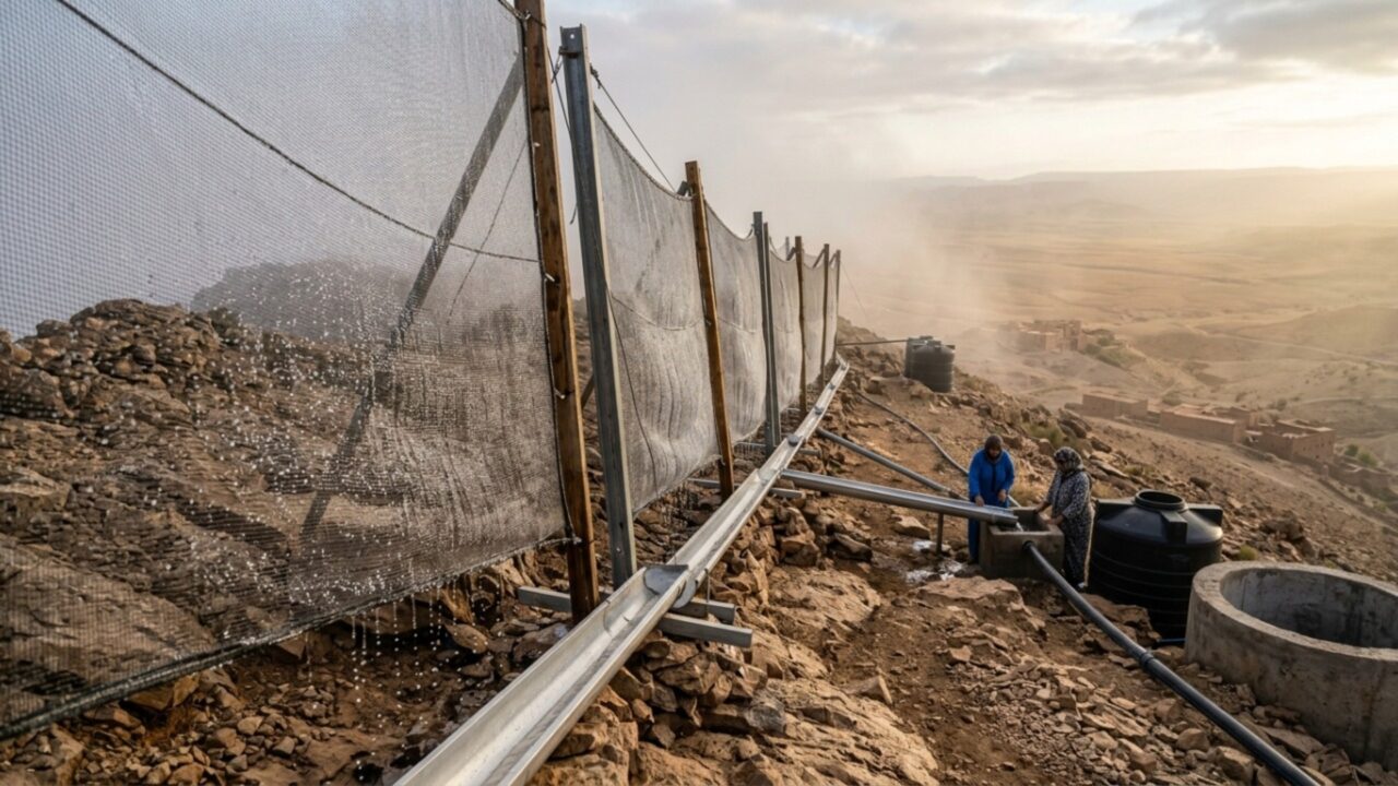 A tecnologia alemã que transforma neblina em água potável no deserto sem motor, energia elétrica ou perfuração de poços