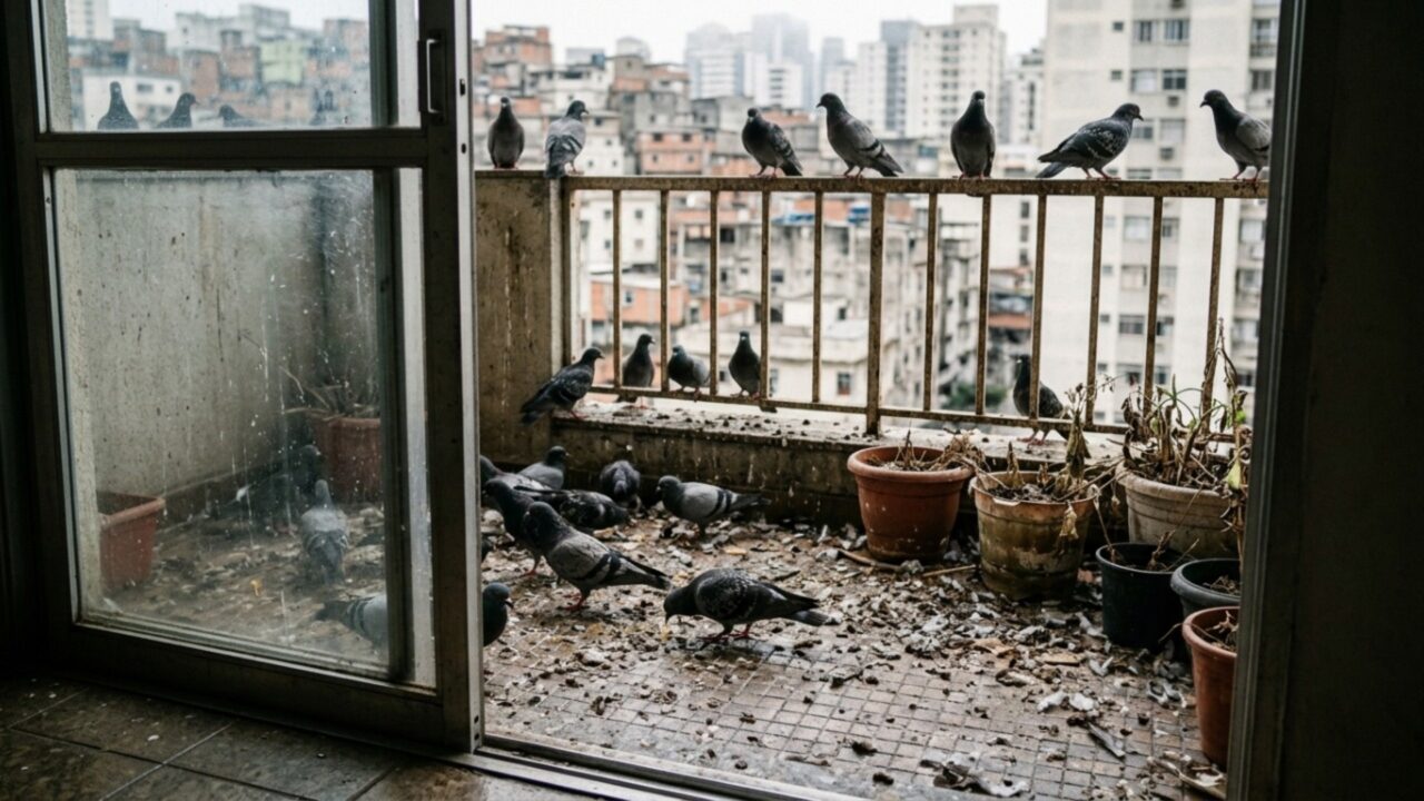 Cansado da sujeira dos pombos, homem constrói canhão de água com IA que mira e espanta as aves sozinho