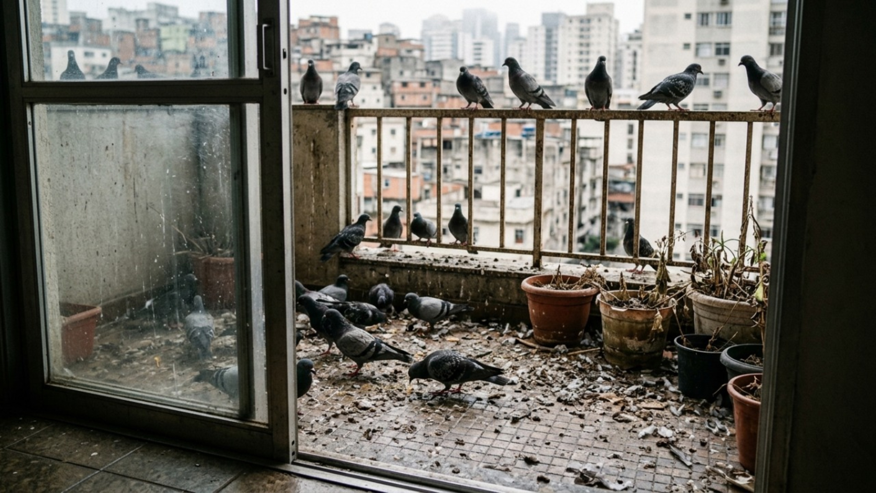 Cansado da sujeira dos pombos, homem constrói canh