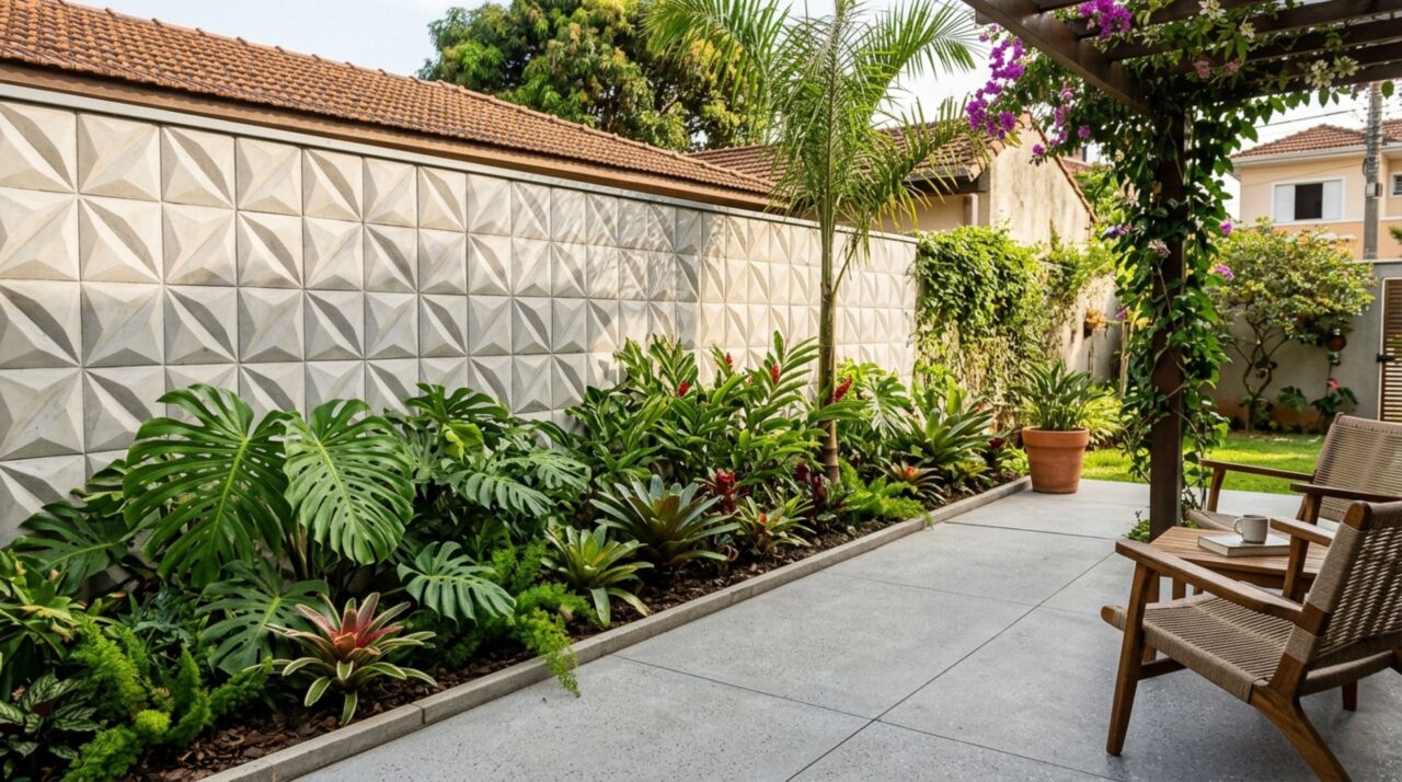 Adeus muro sem graça: engenheiro ensina a renovar parede velha criando efeito 3D no cimento com molde simples de fazer em casa