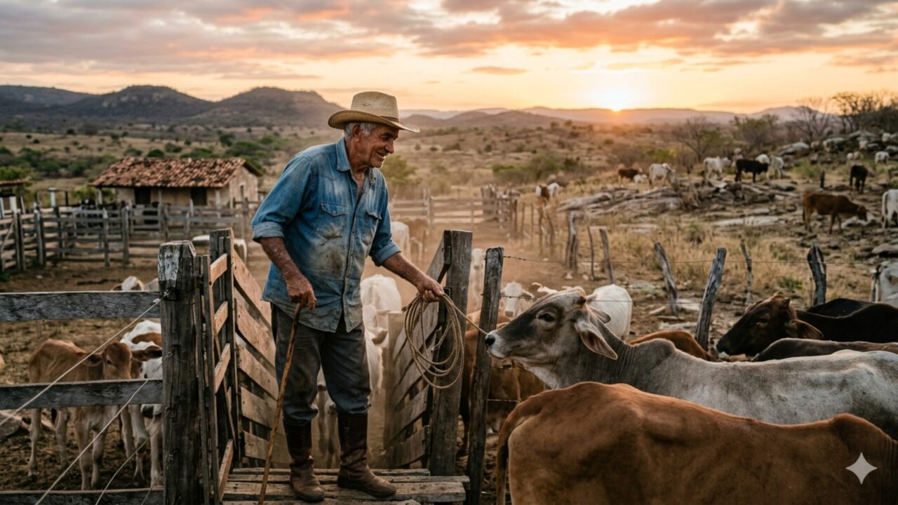 Aos 81 anos, ele acorda às 5 da manhã todos os dias com muito trabalho duro: virou um especialista em produzir carne de qualidade em ambientes complexos e enfatiza: “o importante é continuar sonhando”