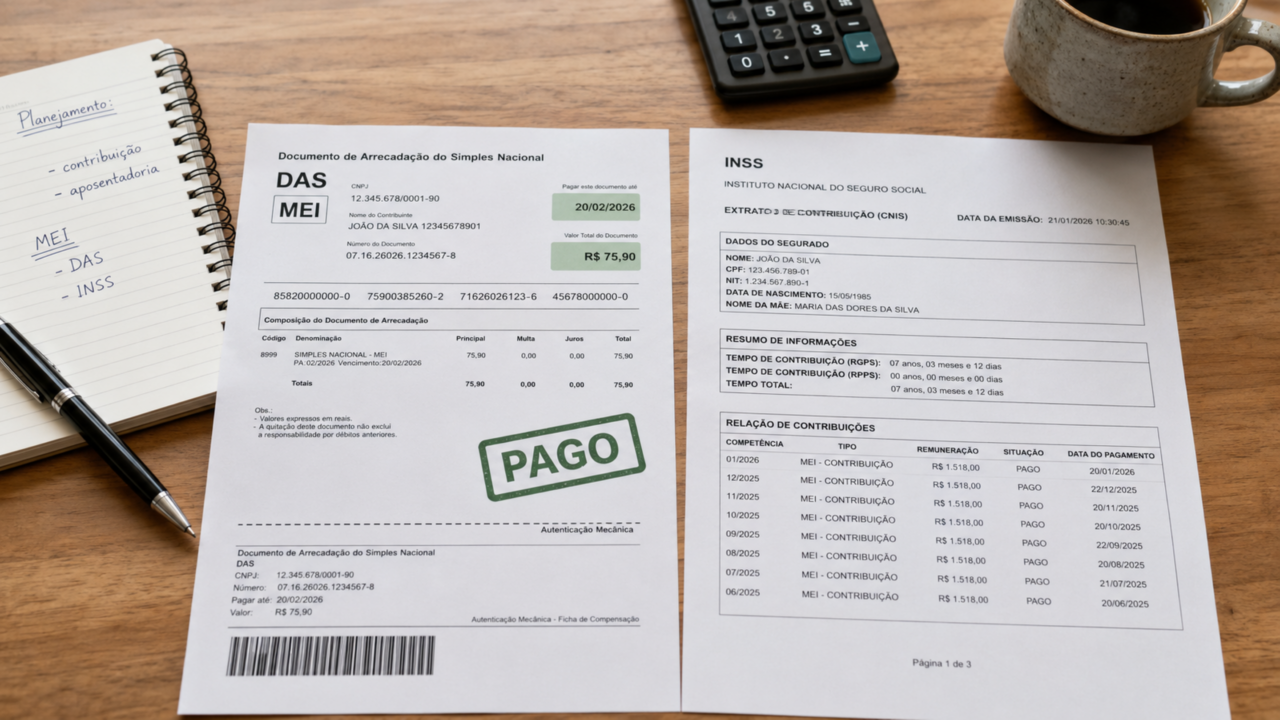 DAS pago em dia não resolve tudo: o detalhe que pode limitar a aposentadoria do MEI no INSS