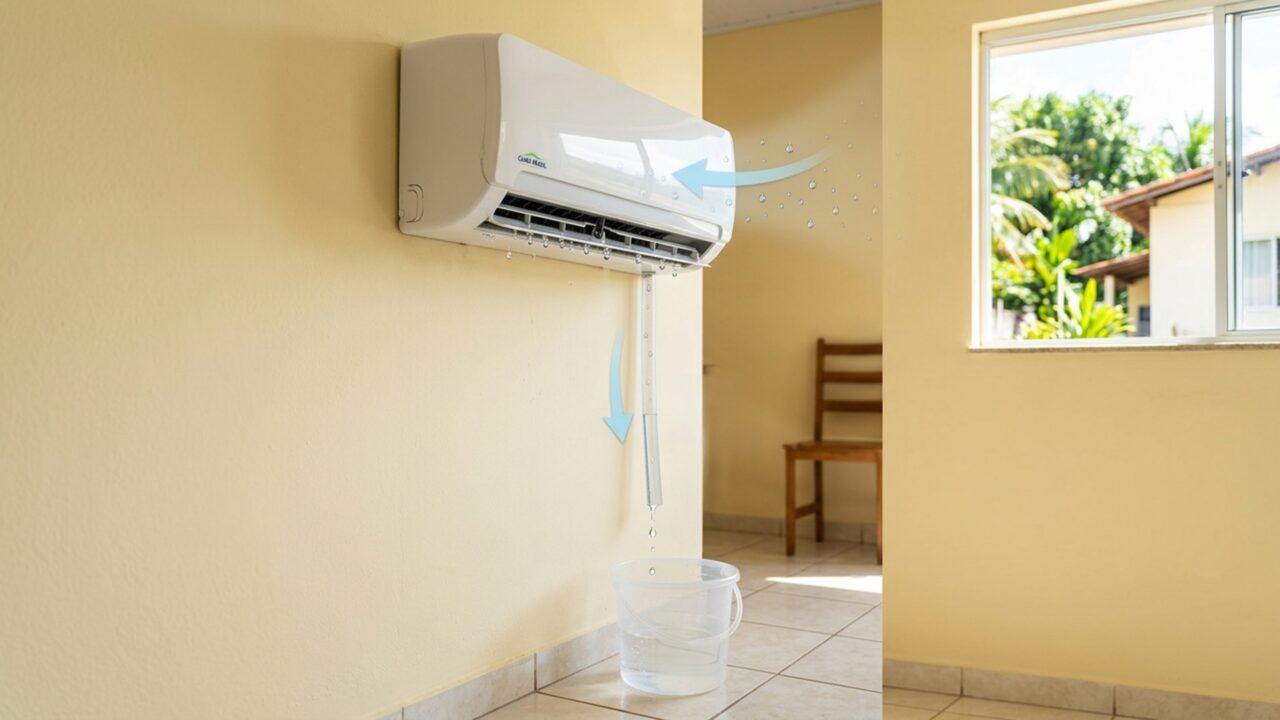 Especialistas em ar-condicionado alertam: a água que sai do aparelho nem sempre precisa ser descartada