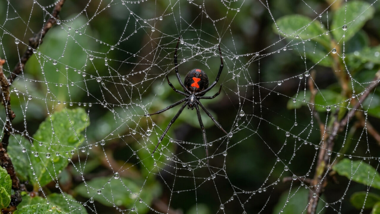 Com uma marcante ampulheta vermelha no abdômen, a pequena aranha possui um veneno neurotóxico poderoso, que pode ser letal em poucos casos