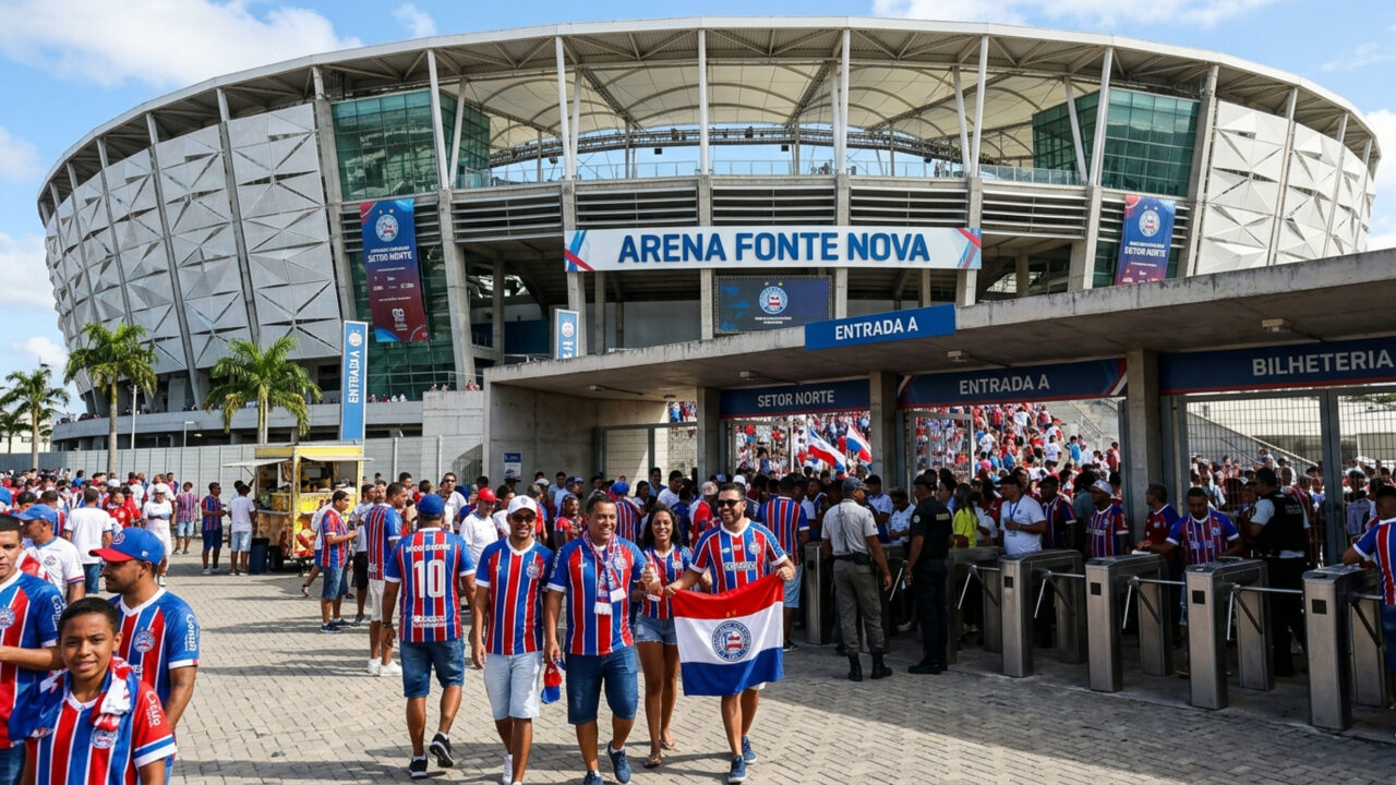 Erguida em Salvador, com uma abertura em ferradura para o Dique do Tororó, a moderna arena baiana é um dos estádios mais bonitos do país