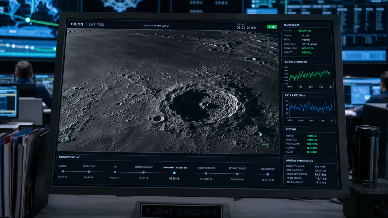 A tecnologia inédita usada na missão Artemis II que transformou imagens da viagem a Lua em transmissão quase ao vivo