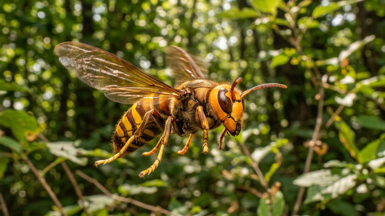 Este inseto gigante, que possui um veneno letal, é capaz de destruir colmeias inteiras de abelhas em poucos minutos, espalhando o pânico