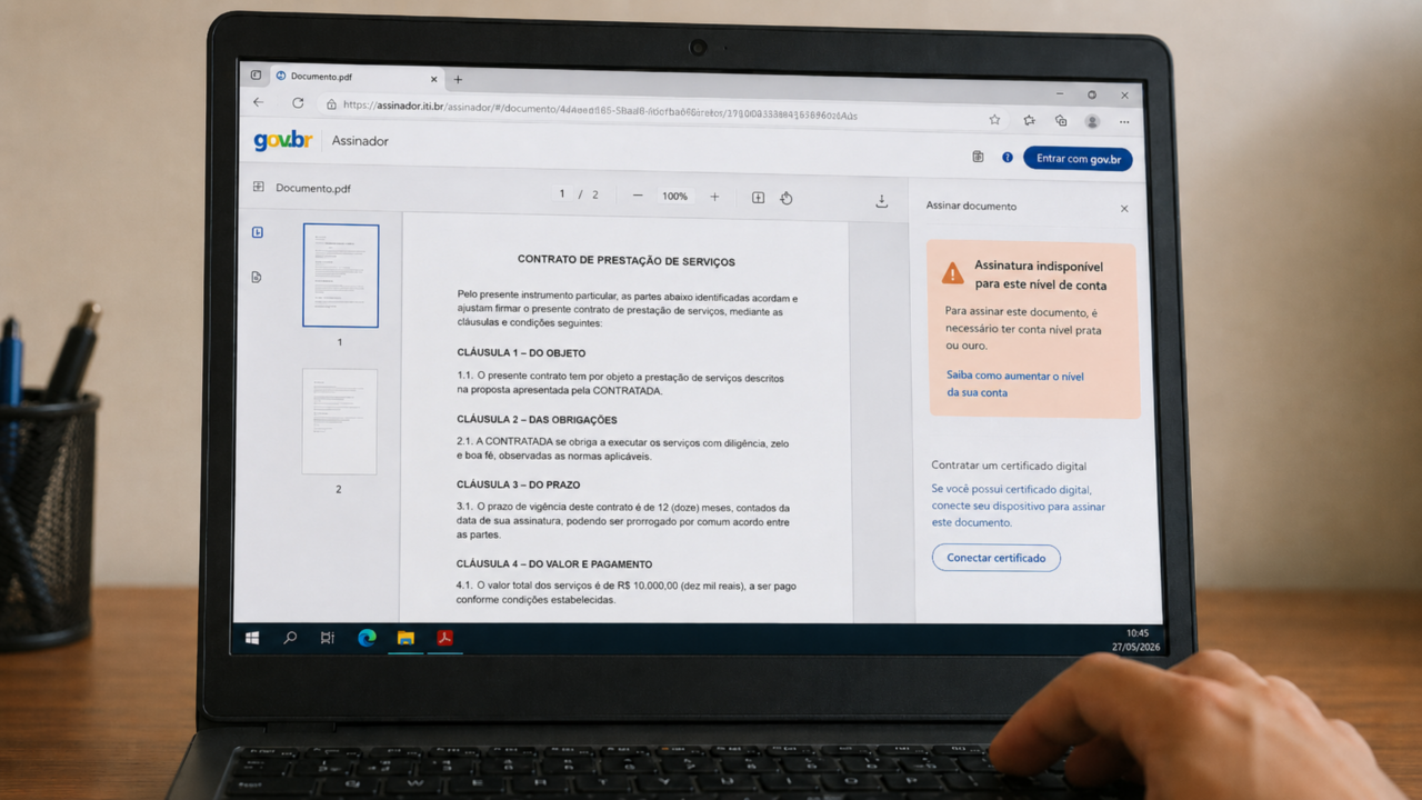 A assinatura digital pelo Gov.br tem validade, mas esse detalhe pode travar tudo na hora de usar