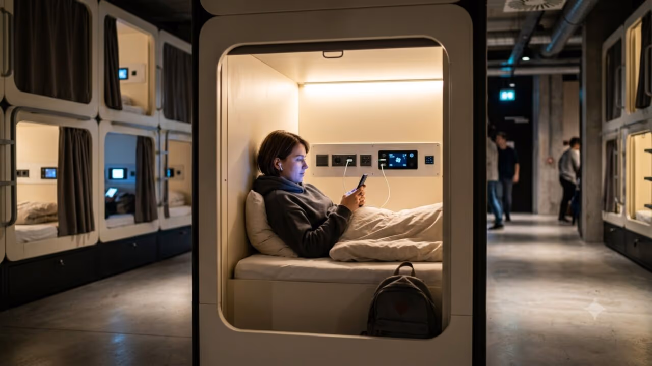 Até mesmo nas grandes cidades da Europa, hotéis estão se espalhando, onde dormimos em pequenas cabanas semelhantes a túmulos