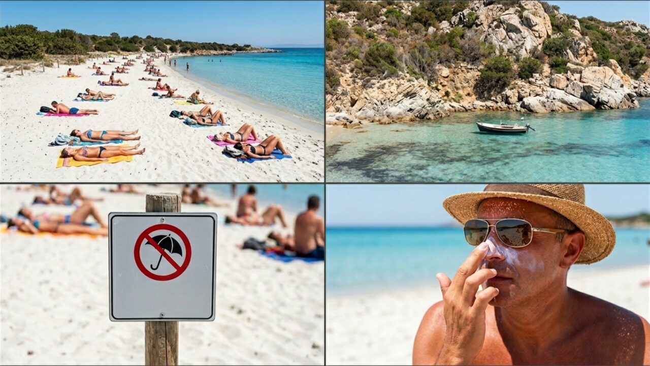 A praia que proíbe guarda-sóis para pessoas entre 10 e 65 anos