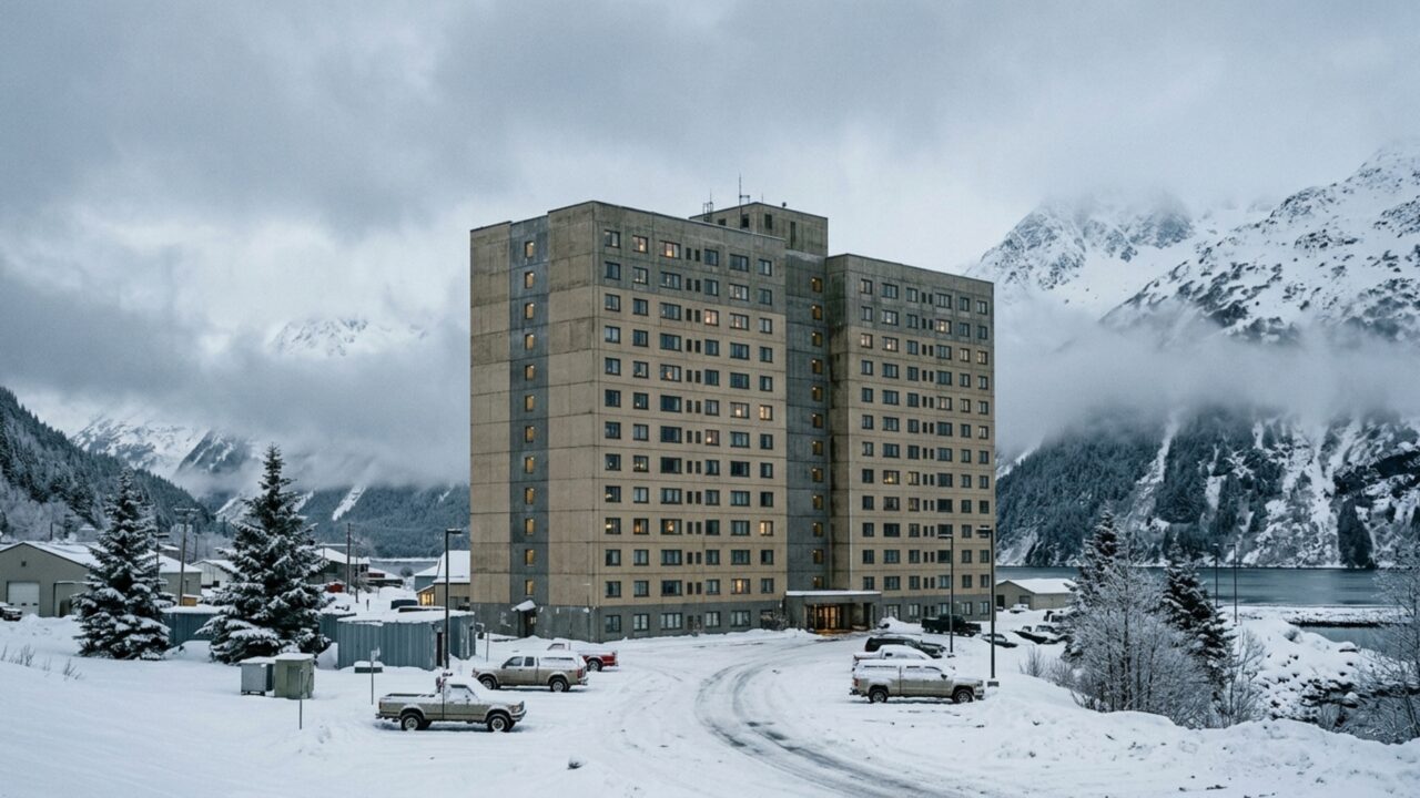 Isolados no gelo extremo do Alasca: a assustadora e fria cidade de fronteira onde absolutamente todos os seus 272 habitantes dormem, trabalham, vão ao médico e estudam trancados dentro do mesmo prédio de 14 andares