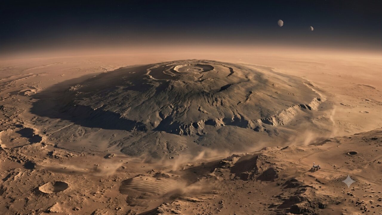 Bem-vindo ao maior vulcão do sistema solar: ele é 2,5 vezes mais alto que o Everest, tem 600 km de diâmetro e está ativo há 3 milhões de anos