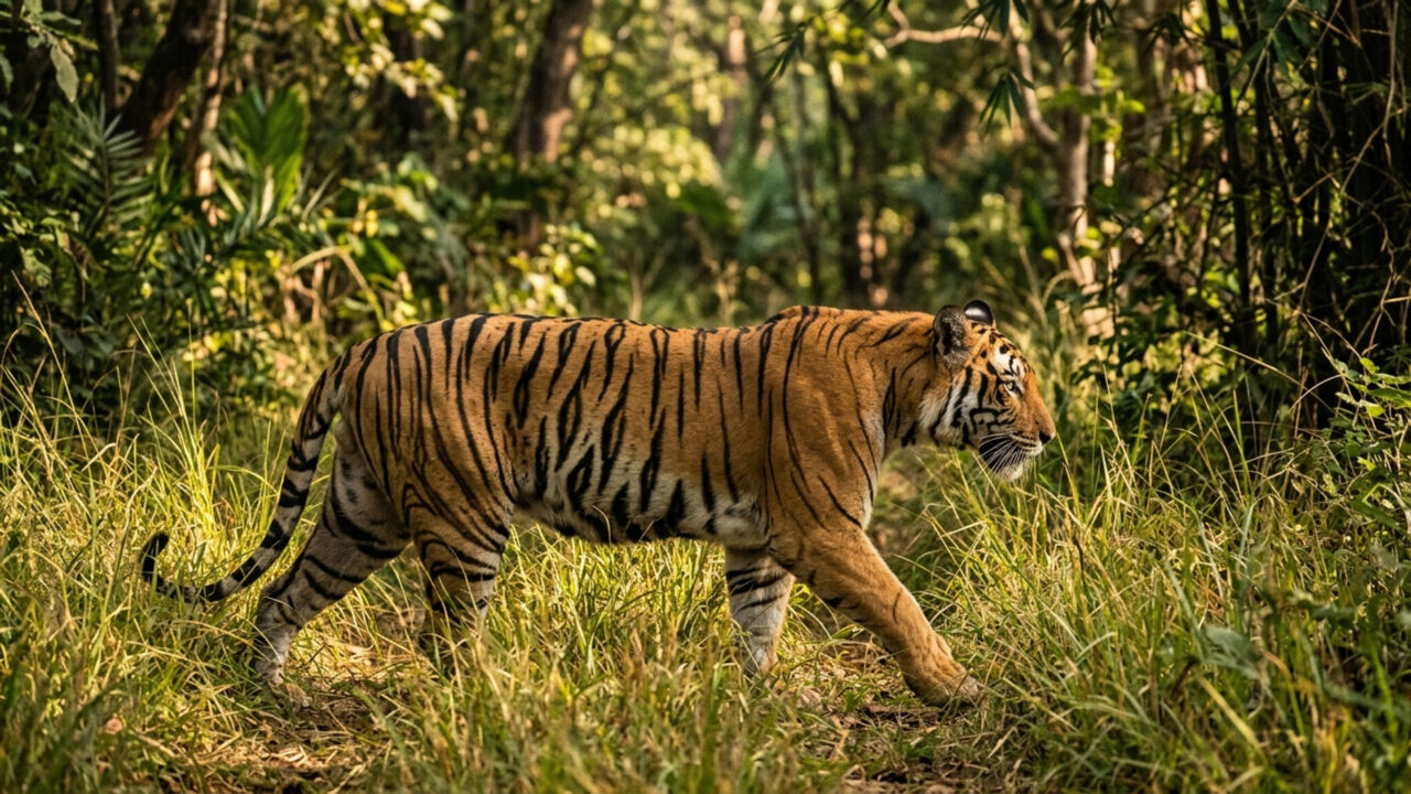Pesando até 260 kg e saltando até 6 metros para surpreender suas presas, o felino asiático caça à noite e reina absoluto nas florestas