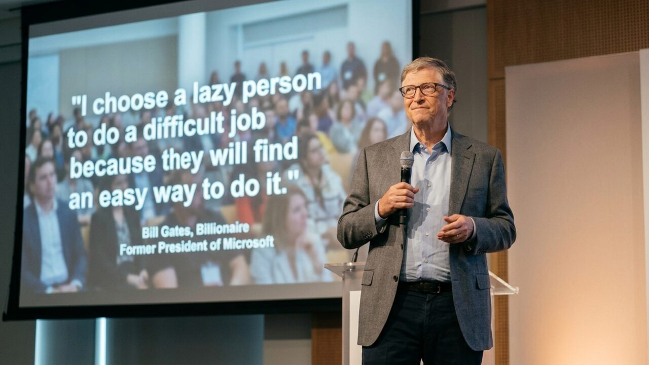 Bill Gates, bilionário ex-presidente da Microsoft: “Escolho uma pessoa preguiçosa para fazer um trabalho difícil, porque ela encontrará uma maneira fácil de fazê-lo”