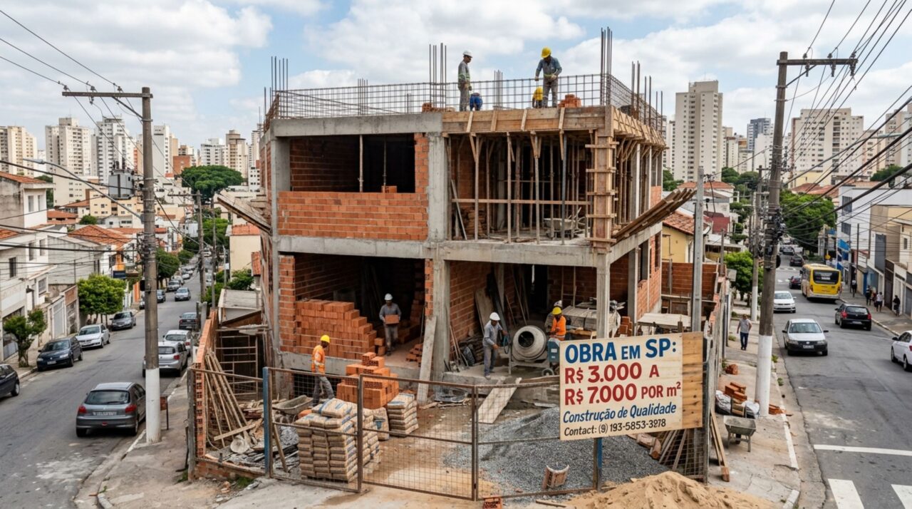 Quanto custa o m² em São Paulo e por que o valor quase sempre muda quando a obra começa?