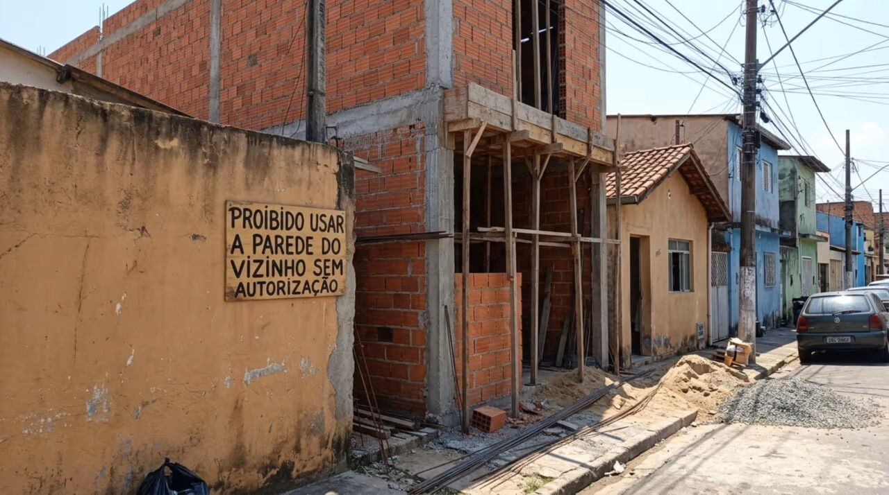 Construção colada no muro do vizinho pode ser demolida e causar prejuízo