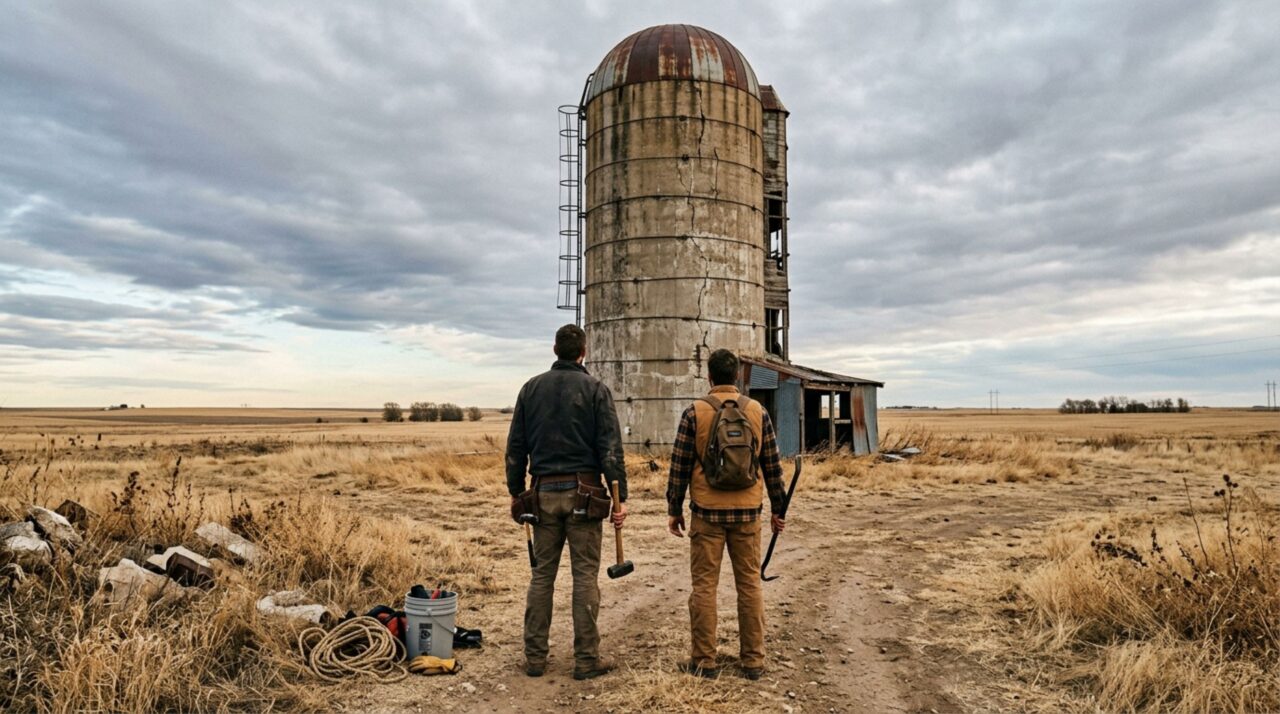 Adeus ruína esquecida: silo de pedra abandonado por 100 anos vira refúgio familiar com engenharia, madeira e memória