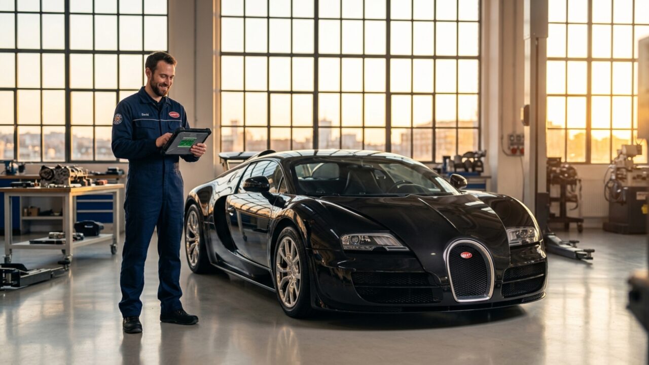 Quanto custa a manutenção mecânica brutal de um Bugatti Veyron que derrete os pneus na velocidade máxima?