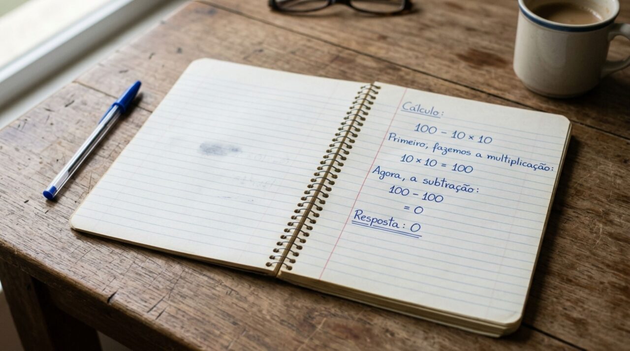 Só consegue resolver 100 - 10 × 10 quem começa pelo lugar certo e domina a matemática