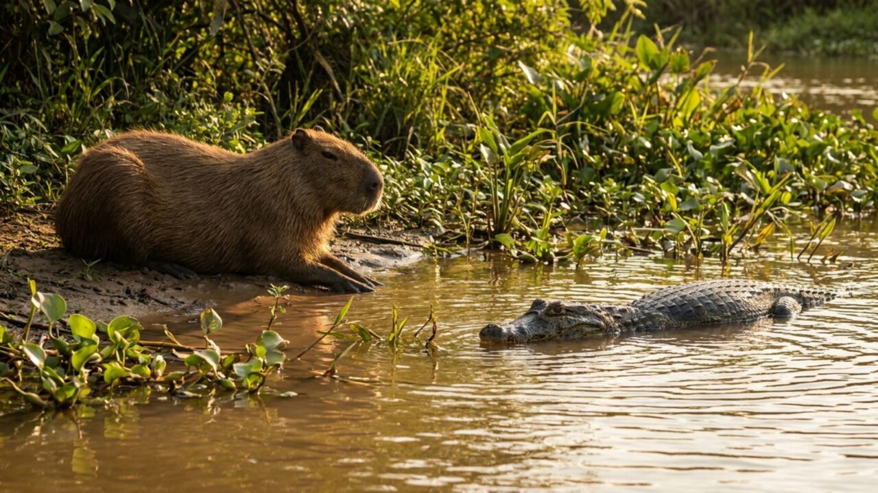 Por que jacarés não comem capivaras?