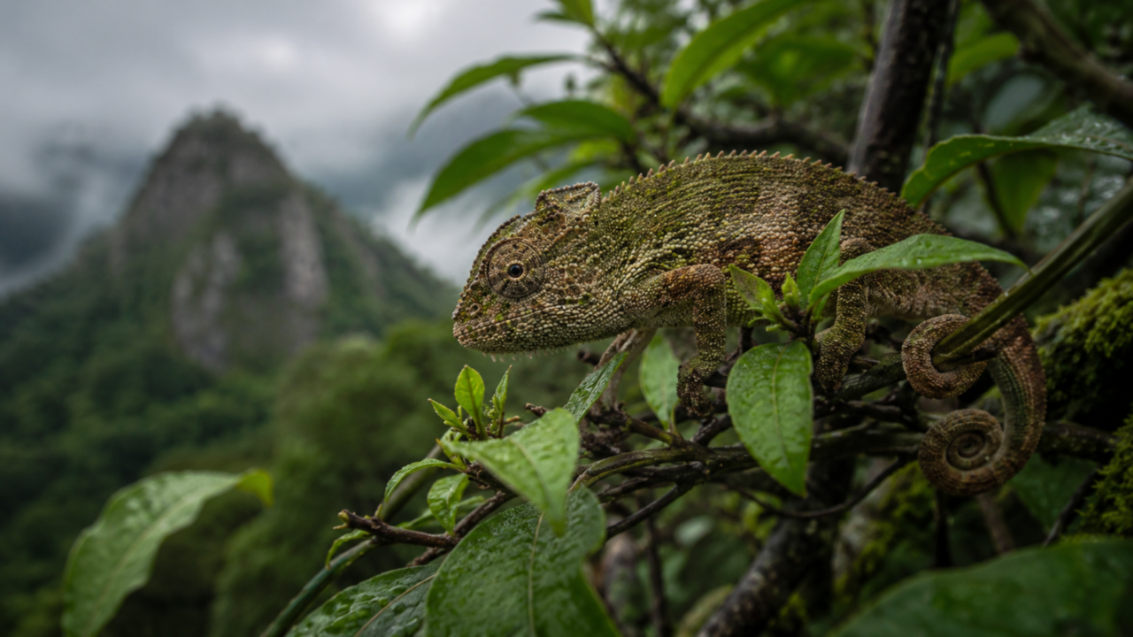 Cientistas encontram camaleões únicos em florestas isoladas que parecem ilhas no céu africanas