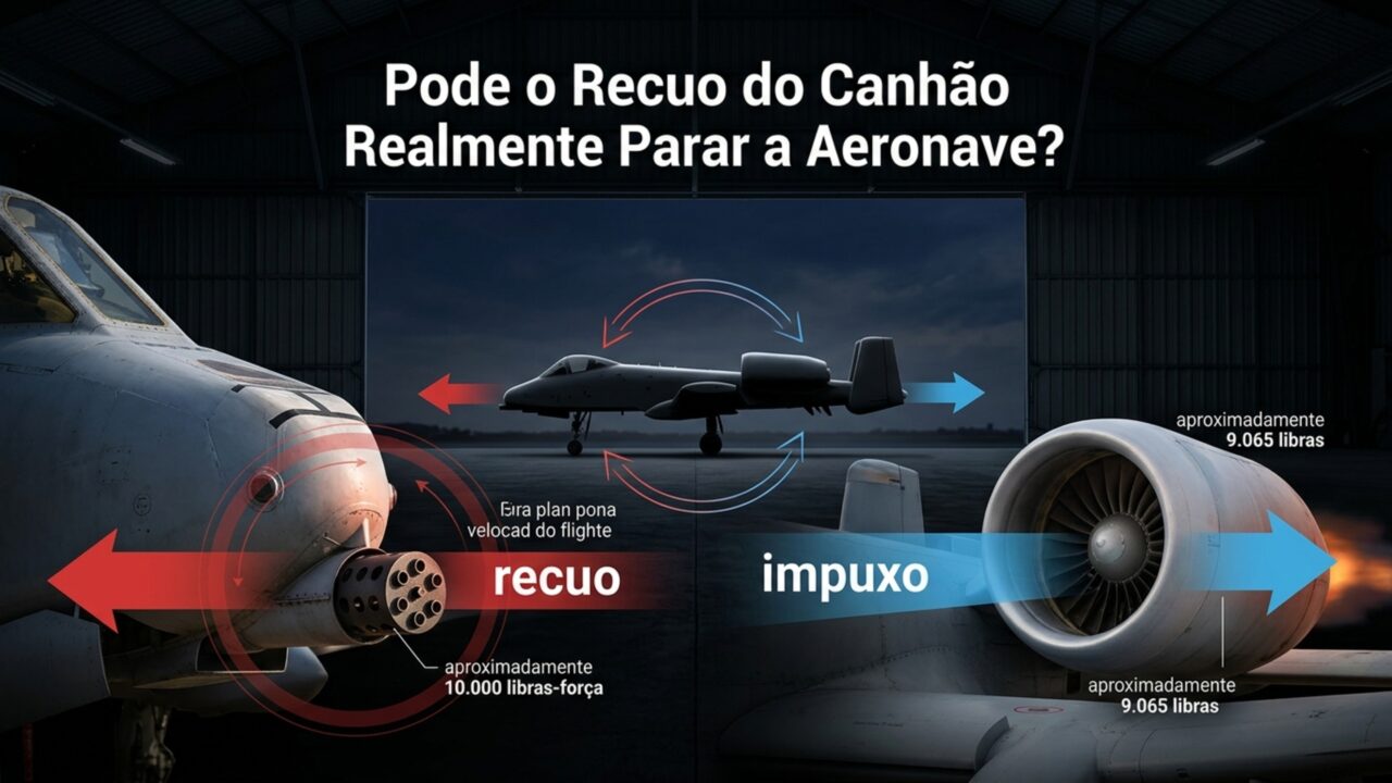 Disparando projéteis de urânio a 4 mil tiros por minuto, a Aeronáutica criou um caça de ataque onde o recuo da metralhadora frontal tem força mecânica suficiente para frear o avião em pleno voo