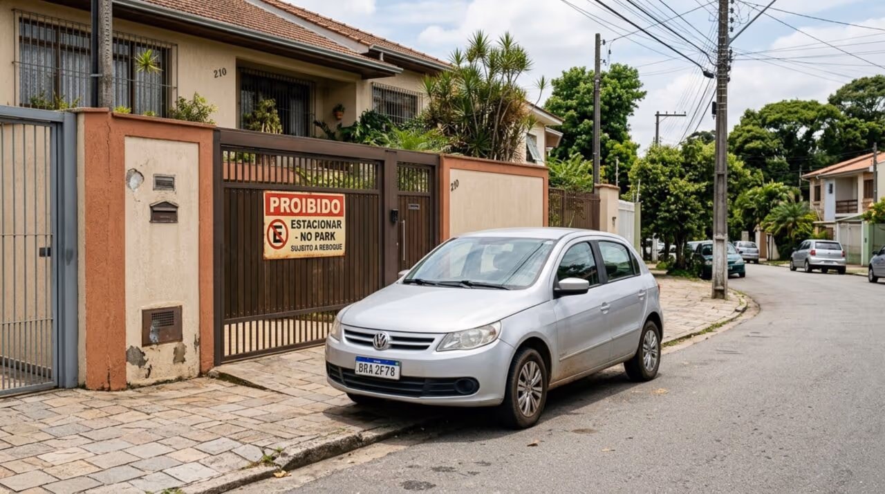 Parar o carro em frente à própria garagem: o que diz o CTB?