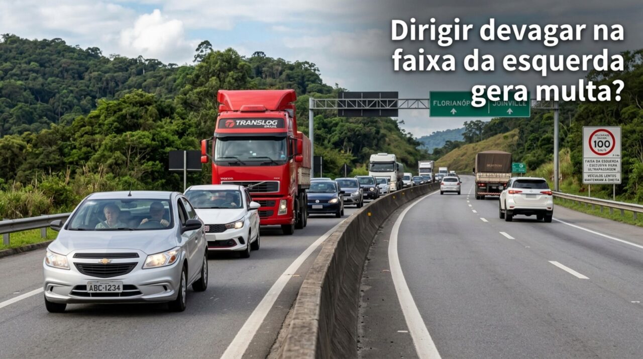 Motorista atrapalhando na faixa da esquerda: apresente o art. 29 tal para ele