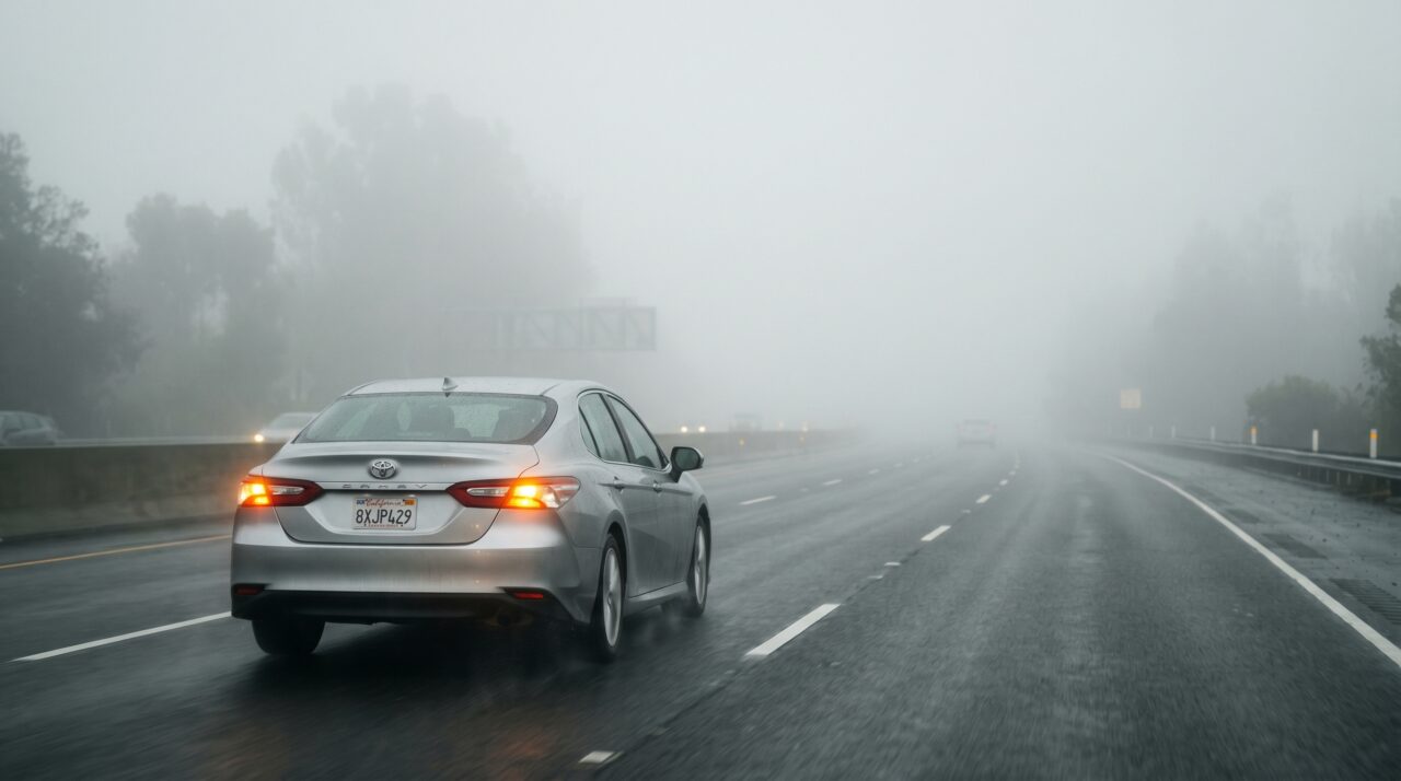 Ligar o pisca-alerta com o carro em movimento na neblina é permitido pelas leis de trânsito?