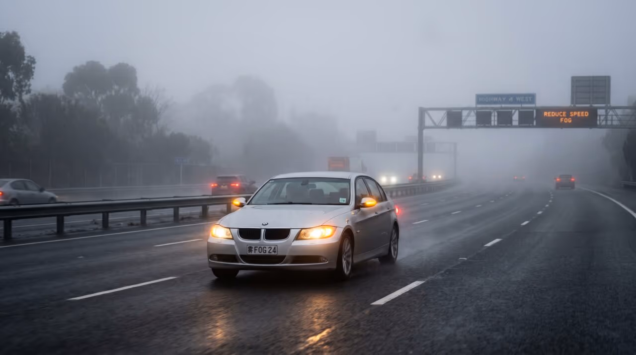 Ligar o pisca-alerta com o carro em movimento na neblina é permitido pelas leis de trânsito?