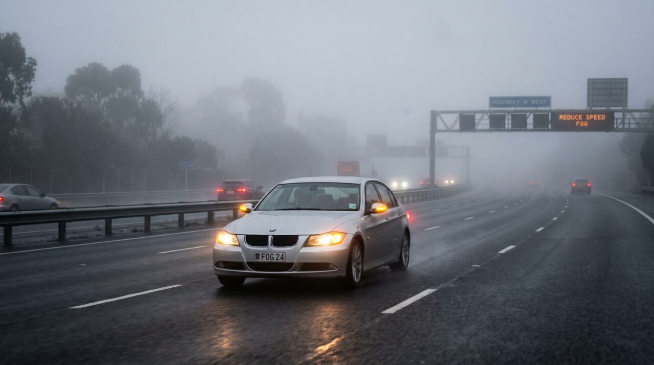 Ligar o pisca-alerta com o carro em movimento na neblina é permitido pelas leis de trânsito?