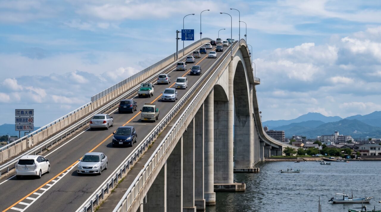Apelidada de “montanha-russa”, sua inclinação assustadora cria uma ilusão de ótica que faz os motoristas sentirem que estão dirigindo em direção ao céu