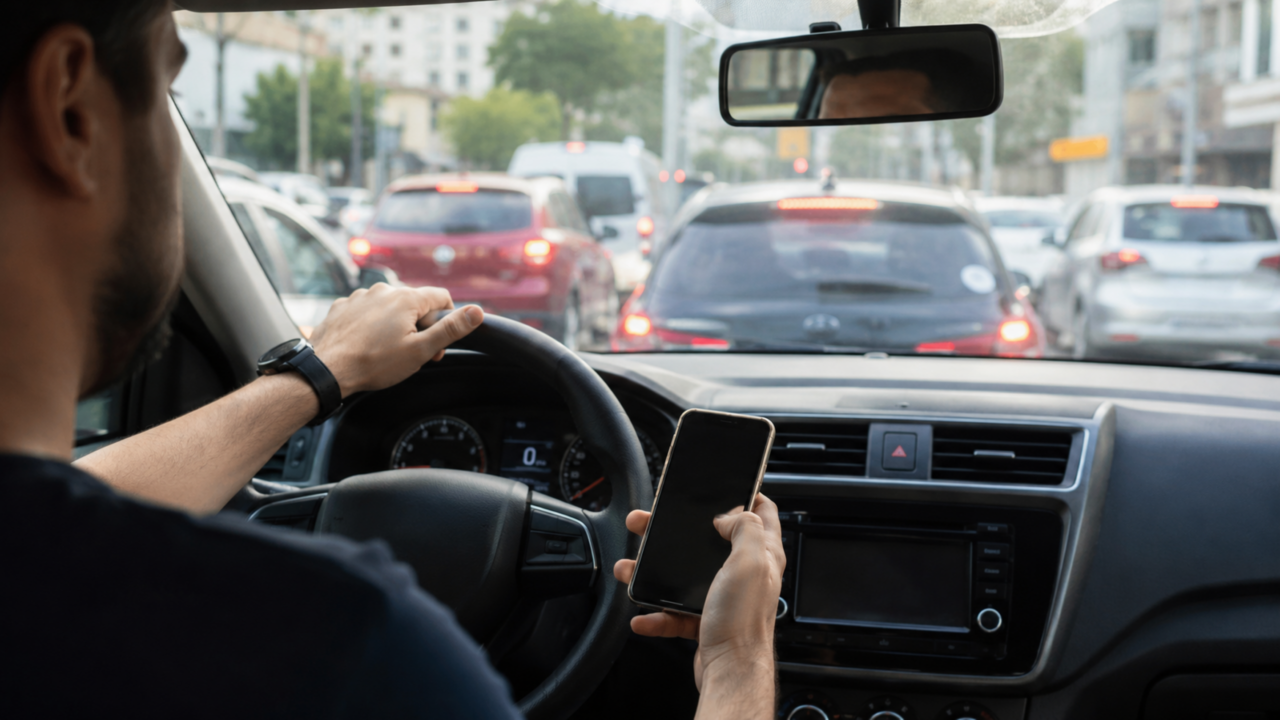 O hábito comum no volante que parece inofensivo, mas vira multa pesada se o celular estiver na mão