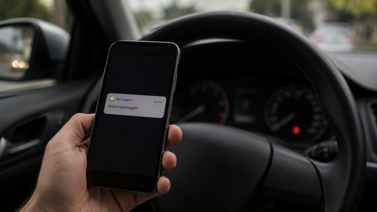O hábito comum no volante que parece inofensivo, mas vira multa pesada se o celular estiver na mão