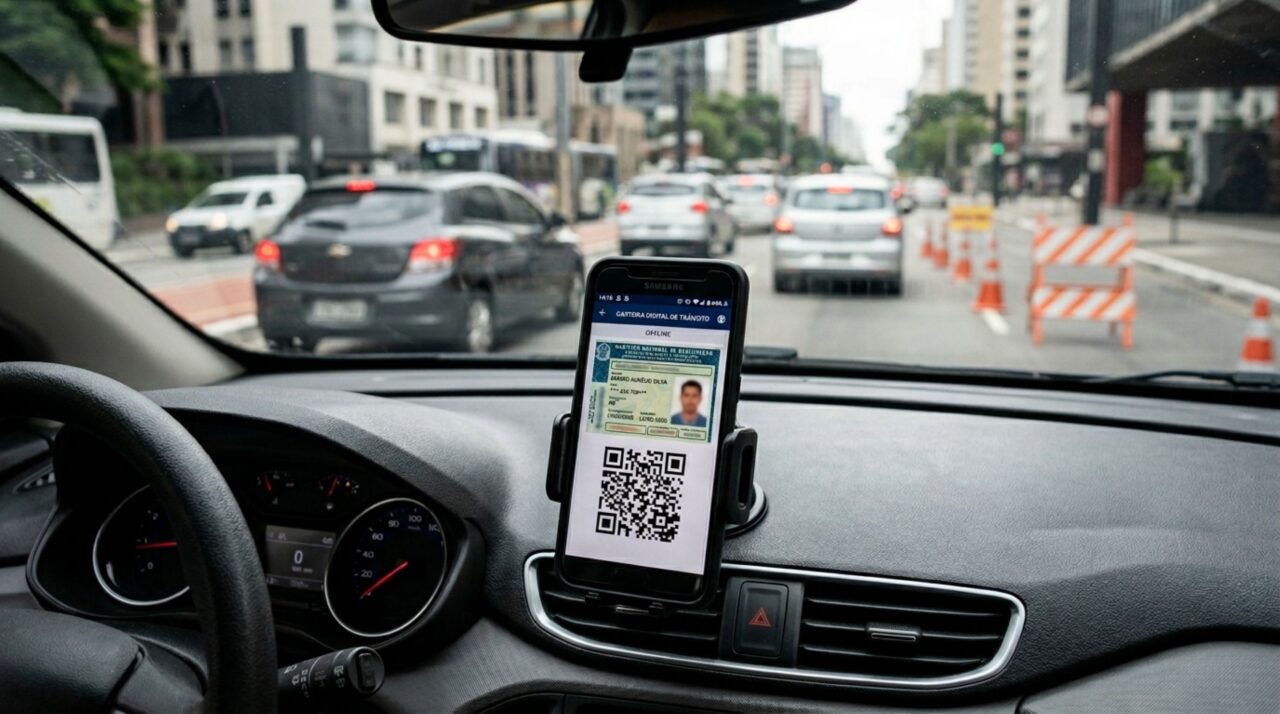 Motorista pode ser multado se não conseguir abrir o app da CNH digital durante uma abordagem