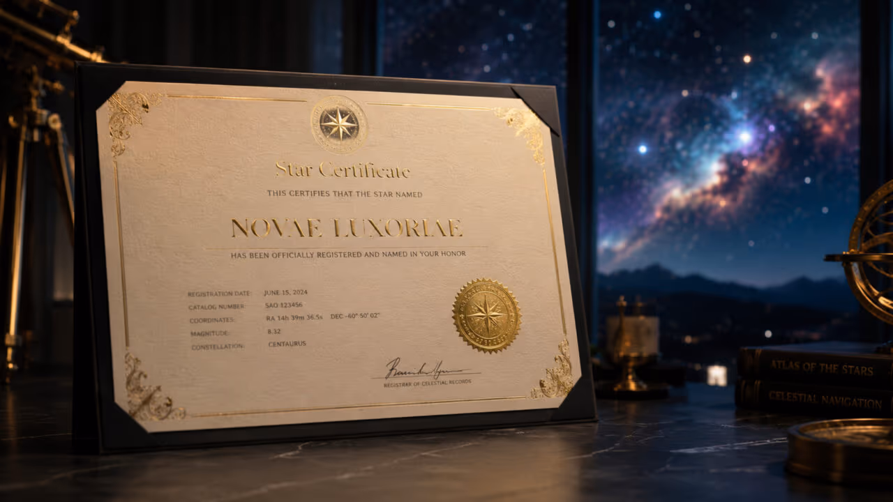 Quanto custa a taxa governamental oculta para dar o seu nome a uma estrela real ou buraco negro no céu?
