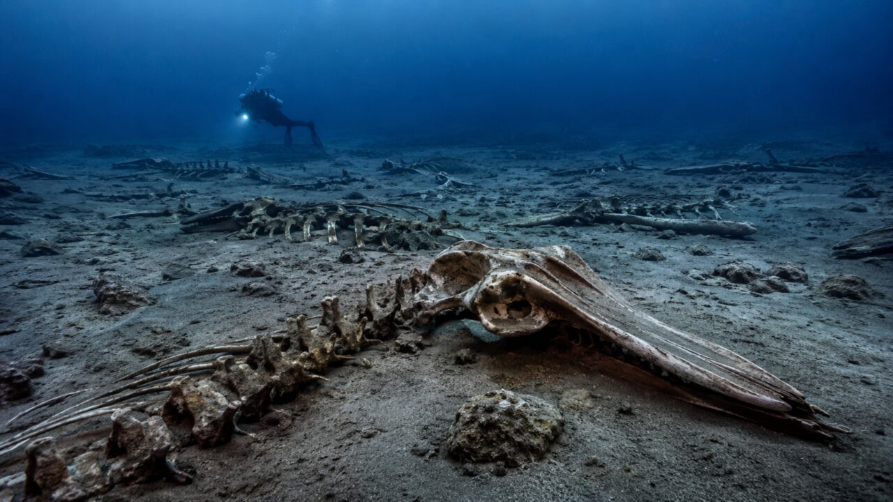 Cientistas resolvem mistério sobre o cemitério de baleias encontrada nas profundezas do oceano Índico